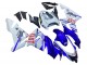 Glossy Blue White Fiat Motul 2004-2005 Kawasaki ZX10R Motorcycle Fairings