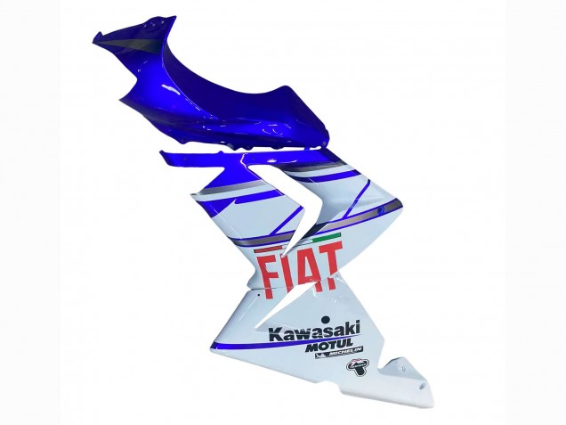 Glossy Blue White Fiat Motul 2004-2005 Kawasaki ZX10R Motorcycle Fairings
