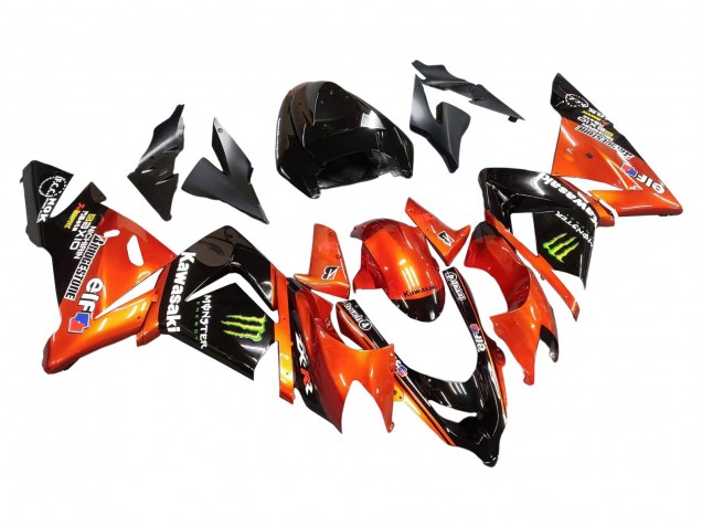 Burnt Orange Black Monster Elf 2004-2005 Kawasaki ZX10R Motorcycle Fairings