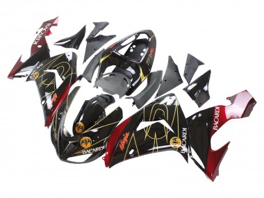 Black Red Gold BACARDI 2006-2007 Kawasaki ZX10R Motorcycle Fairings
