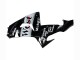 Glossy Black White West 2006-2007 Kawasaki ZX10R Motorcycle Fairings