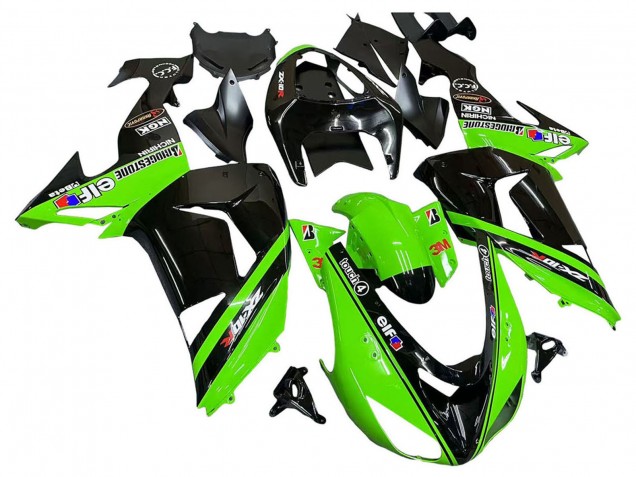 Green Black Elf Touch4 3M 2006-2007 Kawasaki ZX10R Motorcycle Fairings