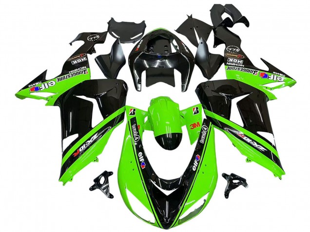 Green Black Elf Touch4 3M 2006-2007 Kawasaki ZX10R Motorcycle Fairings