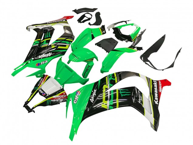 Green Yellow Black White Elf Monster 2011-2015 Kawasaki ZX10R Motorcycle Fairings