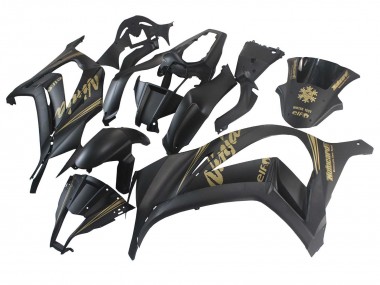Matte Black Gold Snow Elf 2011-2015 Kawasaki ZX10R Motorcycle Fairings