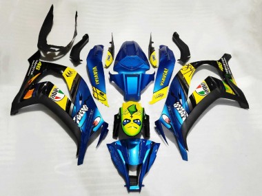 Blue Yellow Black Shark 2011-2015 Kawasaki ZX10R Motorcycle Fairings