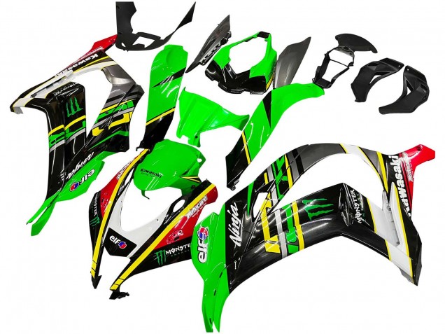Green Yellow Red Black Elf Monster 2016-2020 Kawasaki ZX10R Motorcycle Fairings