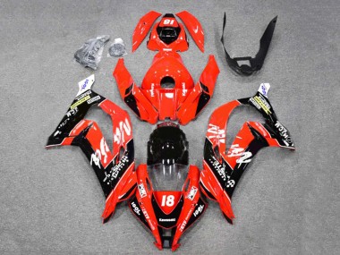 Red Glossy Black White Monster 18 2016-2020 Kawasaki ZX10R Motorcycle Fairings