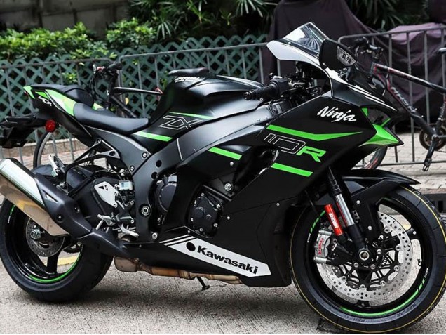 Black Green White 2021-2025 Kawasaki ZX10R Motorcycle Fairings