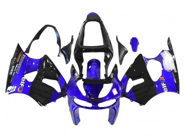 Blue Glossy Black Elf Bridgestone 1998-1999 Kawasaki ZX6R Motorcycle Fairings