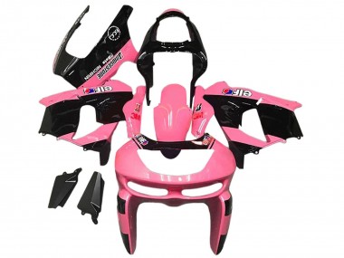 Pink Glossy Black Elf Bridgestone 1998-1999 Kawasaki ZX6R Motorcycle Fairings