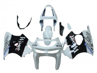 White Black West Mobil 1998-1999 Kawasaki ZX6R Motorcycle Fairings