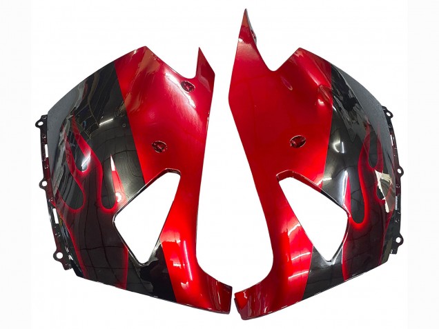 Glossy Black Red Flame 2006-2011 Kawasaki ZX14R ZZR1400 Motorcycle Fairing Kits