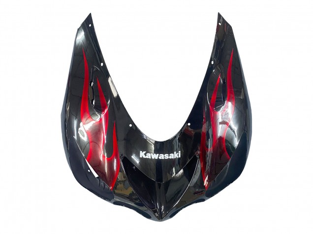 Glossy Black Red Flame 2006-2011 Kawasaki ZX14R ZZR1400 Motorcycle Fairing Kits