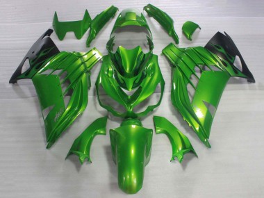 Green Glossy Black 2006-2011 Kawasaki ZX14R ZZR1400 Bike Fairings