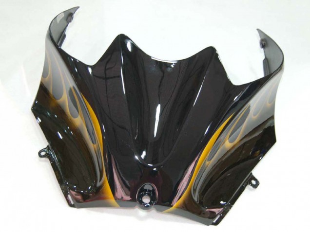 Glossy Black Gold Flame 2006-2011 Kawasaki ZX14R ZZR1400 Motorcycle Fairings
