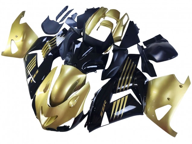 Gold Black 2006-2011 Kawasaki ZX14R ZZR1400 Motorcycle Fairings