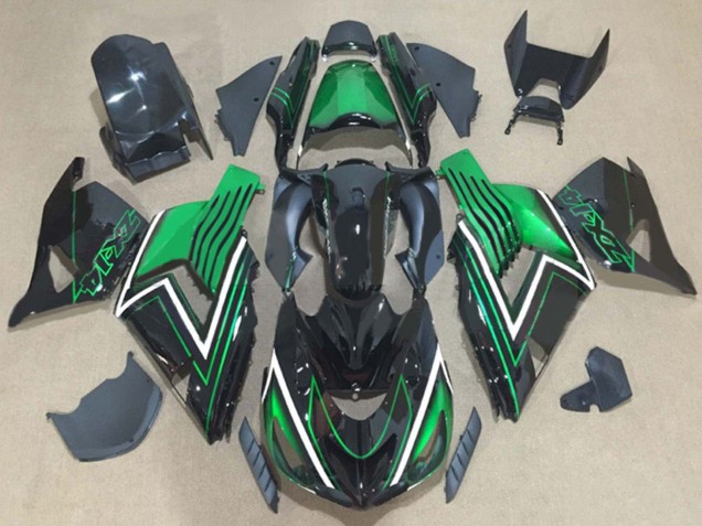 Green Glossy Black 2006-2011 Kawasaki ZX14R ZZR1400 Motorcycle Fairing Kits