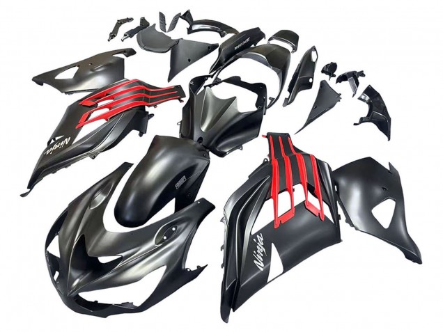 Matte Black Red White Ninja 2012-2024 Kawasaki ZX14R ZZR1400 Motorcycle Fairings