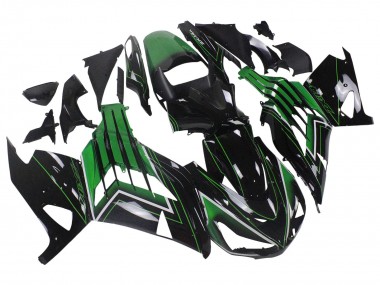 Green Glossy Black Stripe 2012-2024 Kawasaki ZX14R ZZR1400 Motorcycle Fairings
