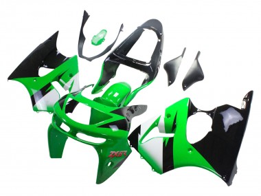 Green White Glossy Black 1998-1999 Kawasaki ZX6R Motorcycle Fairings