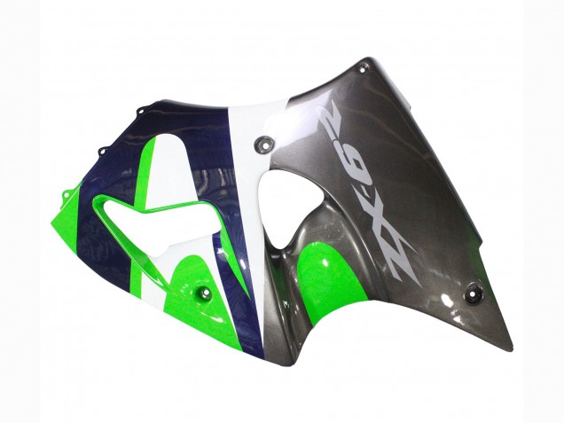 Green White Dark Blue Silver 1998-1999 Kawasaki ZX6R Motorcycle Fairings