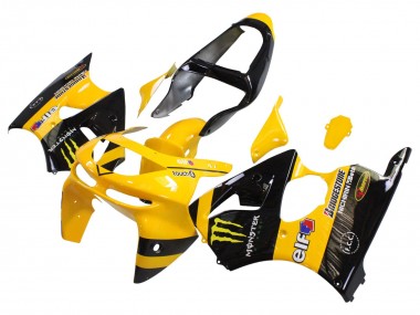Yellow Black Monster Elf Bridgestone 1998-1999 Kawasaki ZX6R Motorcycle Fairings