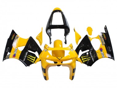 Yellow Black Monster Elf Bridgestone 1998-1999 Kawasaki ZX6R Motorcycle Fairings