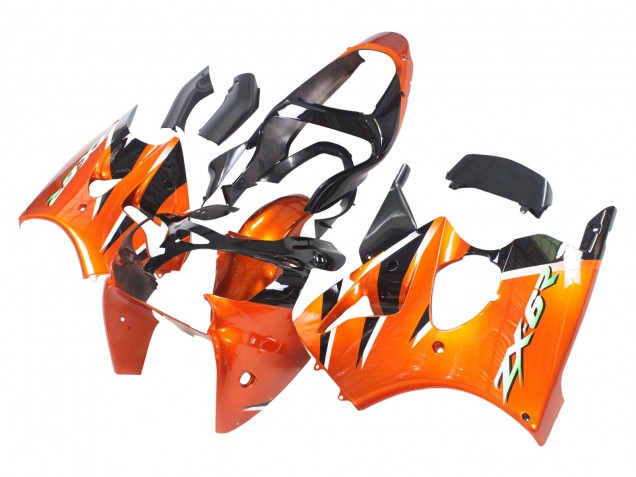 Orange Black 2000-2002 Kawasaki ZX6R Motorcycle Fairings