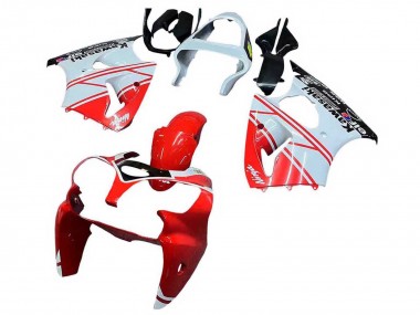 White Red Black 2000-2002 Kawasaki ZX6R Motorcycle Fairings