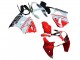 White Red Black 2000-2002 Kawasaki ZX6R Motorcycle Fairings
