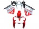 White Red Black 2000-2002 Kawasaki ZX6R Motorcycle Fairings