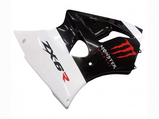 White Black Red Monster 2000-2002 Kawasaki ZX6R Motorcycle Fairings