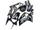 Glossy Black White Motul Lucky Strike 2003-2004 Kawasaki ZX6R Motorcycle Fairings