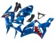 Blue White Red Shark 2003-2004 Kawasaki ZX6R Motorcycle Fairings
