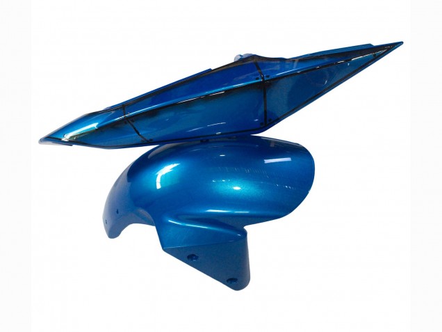 Blue White Red Shark 2003-2004 Kawasaki ZX6R Motorcycle Fairings