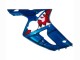Blue White Red Shark 2003-2004 Kawasaki ZX6R Motorcycle Fairings