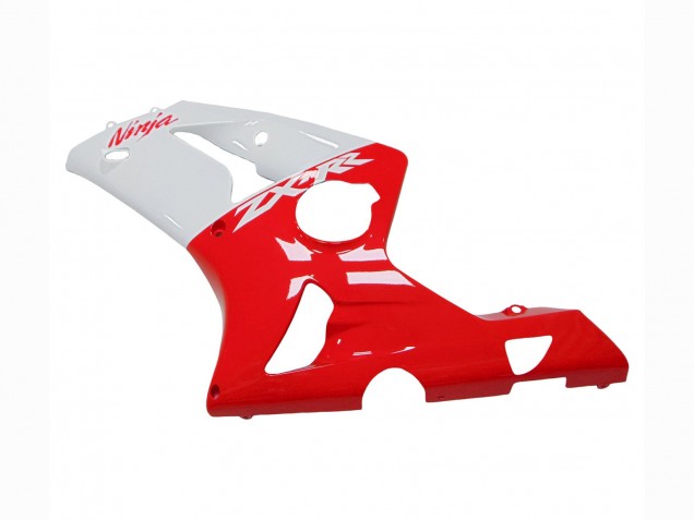 White Red 2003-2004 Kawasaki ZX6R Motorcycle Fairings