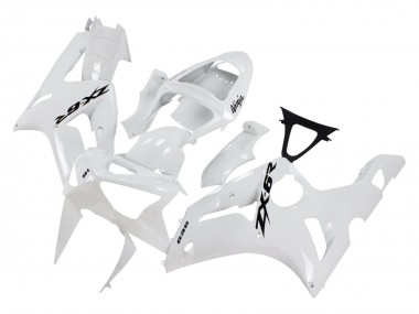 White Black Decals 2003-2004 Kawasaki ZX6R Motorcycle Fairings