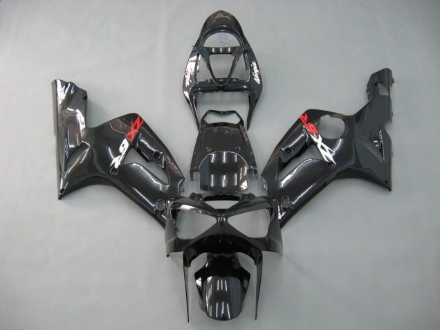 Glossy Black 2003-2004 Kawasaki ZX6R Motorcycle Fairings