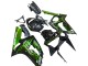 Glossy Black Green Flame 2003-2004 Kawasaki ZX6R Motorcycle Fairings