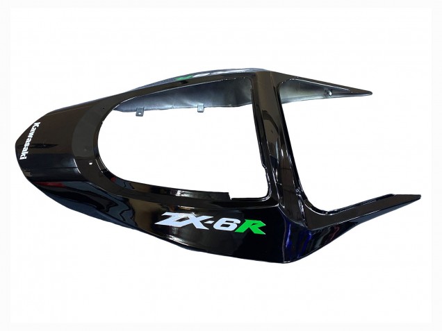 Glossy Black Green Flame 2003-2004 Kawasaki ZX6R Motorcycle Fairings