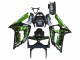 Glossy Black Green Flame 2003-2004 Kawasaki ZX6R Motorcycle Fairings