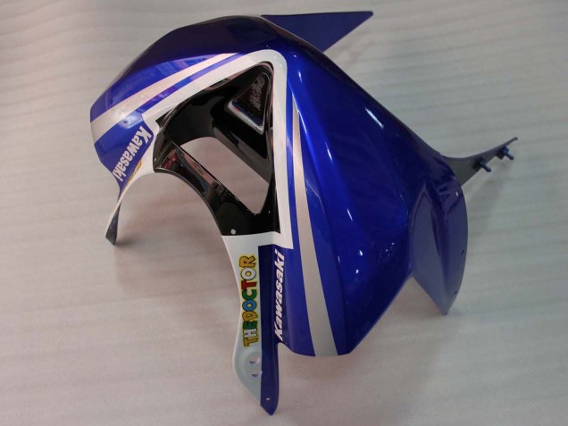 White Blue Red Fiat 2003-2004 Kawasaki ZX6R Motorcycle Fairings