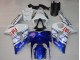 White Blue Red Fiat 2003-2004 Kawasaki ZX6R Motorcycle Fairings