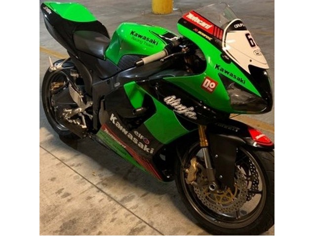 Green Red Black Elf 66 2005-2006 Kawasaki ZX6R Motorcycle Fairings