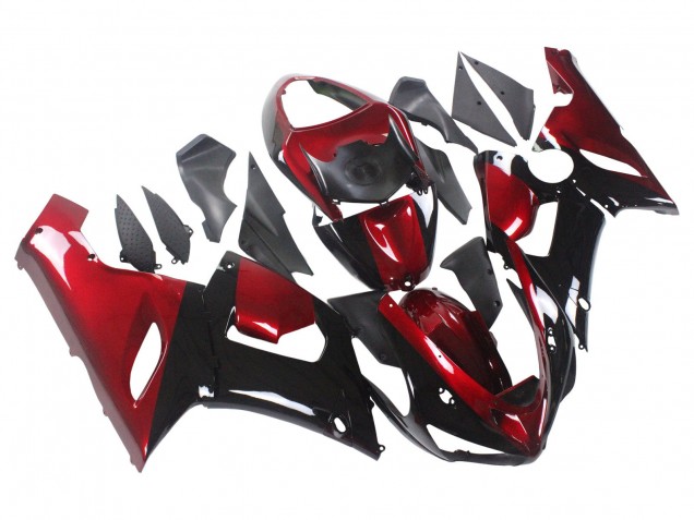 Red Glossy Black 2005-2006 Kawasaki ZX6R Motorcycle Fairing