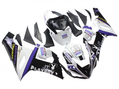 White Purple Black Rizoma Playboy DENSO 2005-2006 Kawasaki ZX6R Motorcycle Fairings