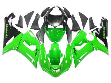 Green Black Ninja 2005-2006 Kawasaki ZX6R Motorcycle Fairings