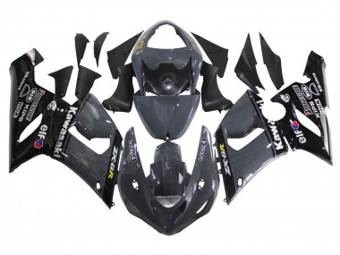 Dark Grey Black 2005-2006 Kawasaki ZX6R Motorcycle Fairings